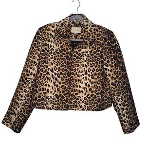 NEW Tuckernuck Leopard Print Faro Collared Jacket Cropped Size Large